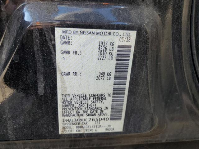 1N4AL3APXJC265040 - 2018 NISSAN ALTIMA 2.5 BLACK photo 12