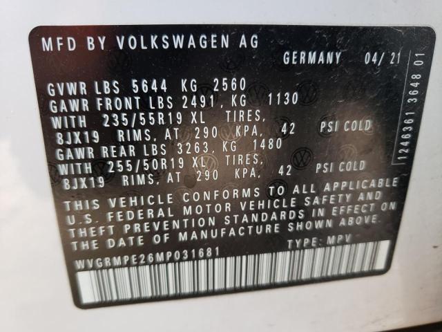 WVGRMPE26MP031681 - 2021 VOLKSWAGEN ID.4 PRO WHITE photo 13