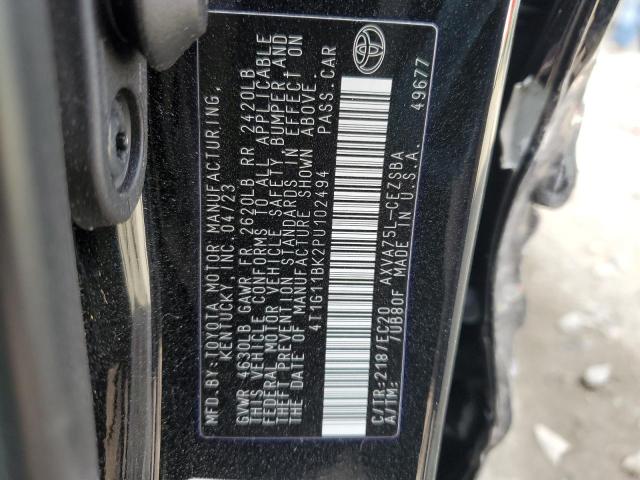 4T1G11BK2PU102494 - 2023 TOYOTA CAMRY SE NIGHT SHADE BLACK photo 12