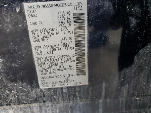 5N1AL0MM7FC554342 - 2015 INFINITI QX60 BLUE photo 13