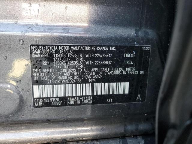 2T3G1RFV4NC324186 - 2022 TOYOTA RAV4 LE GRAY photo 14