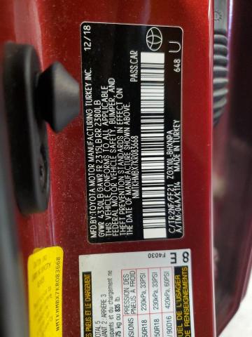 NMTKHMBX7KR083668 - 2019 TOYOTA C-HR XLE RED photo 12