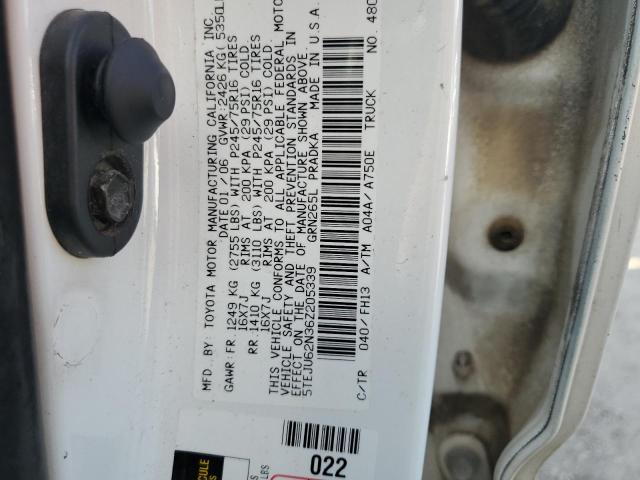 5TEJU62N36Z205339 - 2006 TOYOTA TACOMA DOUBLE CAB PRERUNNER WHITE photo 12