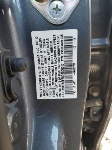 19XFB2F55DE009017 - 2013 HONDA CIVIC LX GRAY photo 12