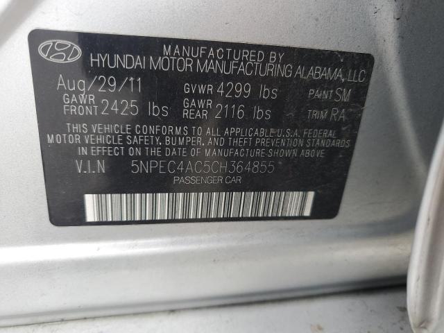 5NPEC4AC5CH364855 - 2012 HYUNDAI SONATA SE 银色 照片 12