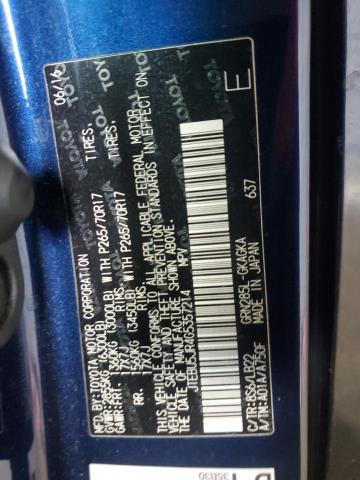 JTEBU5JR4G5357214 - 2016 TOYOTA 4RUNNER SR5/SR5 PREMIUM Синій фото 13