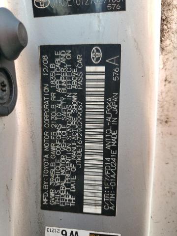 JTKDE167290299087 - 2009 TOYOTA SCION TC SILVER photo 12