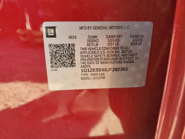 1G1ZE5SX6JF282393 - 2018 CHEVROLET MALIBU PREMIER RED photo 12