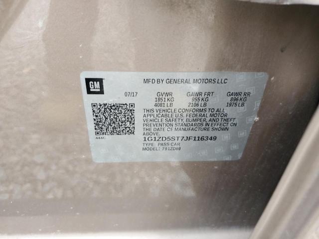 1G1ZD5ST7JF116349 - 2018 CHEVROLET MALIBU LT Brun photo 12