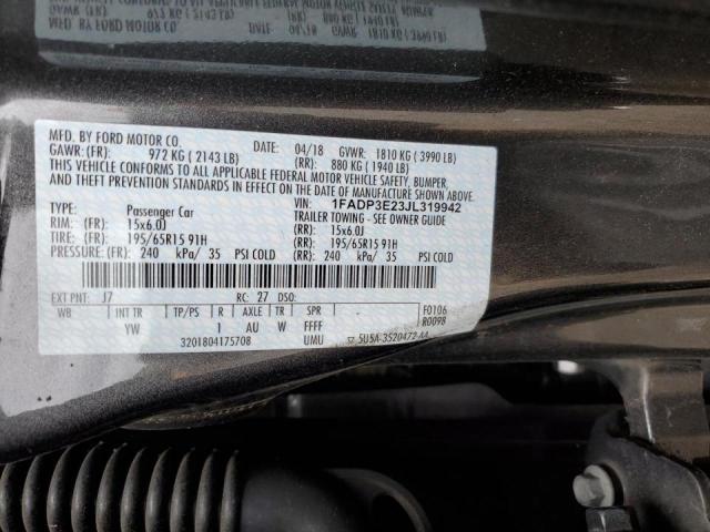 1FADP3E23JL319942 - 2018 FORD FOCUS S 石墨色 照片 12