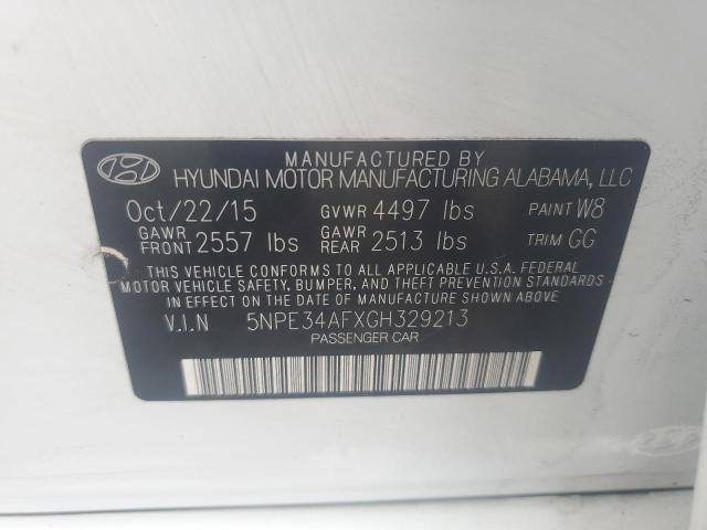 5NPE34AFXGH329213 - 2016 HYUNDAI SONATA SPORT WHITE photo 13