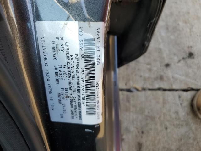 JM1BL1V96C1661964 - 2012 MAZDA 3 S GRAY photo 12