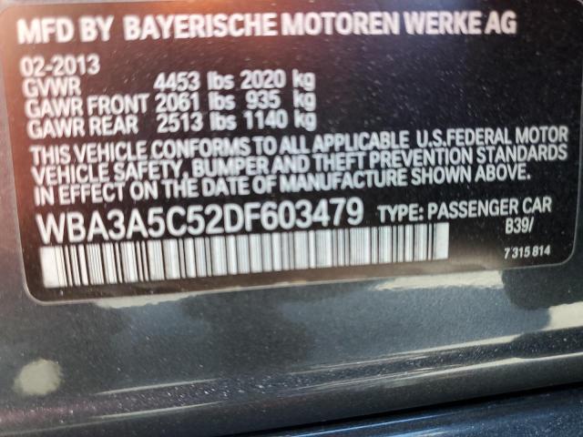 WBA3A5C52DF603479 - 2013 BMW 328 I GRAY photo 12