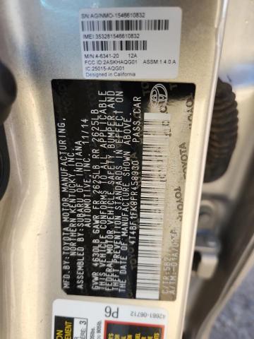 4T4BF1FK8FR458930 - 2015 TOYOTA CAMRY LE BEIGE photo 13