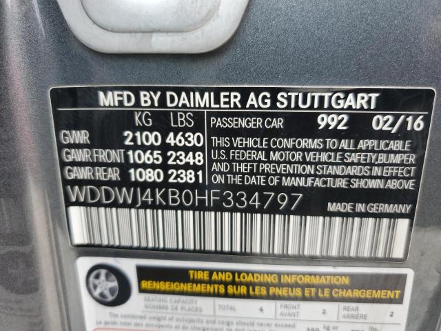 WDDWJ4KB0HF334797 - 2017 MERCEDES-BENZ C 300 4MATIC GRAY photo 12