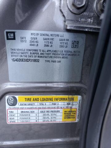 1G4GD5E30CF318832 - 2012 BUICK LACROSSE PREMIUM Qəhvəyi foto 12