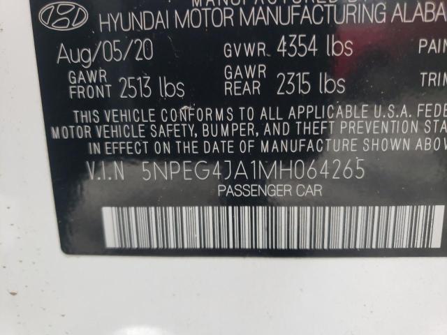 5NPEG4JA1MH064265 - 2021 HYUNDAI SONATA SE WHITE photo 12