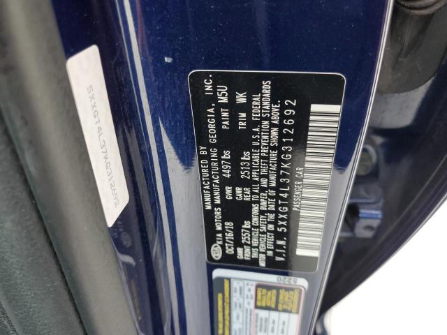 5XXGT4L37KG312692 - 2019 KIA OPTIMA LX BLUE photo 12