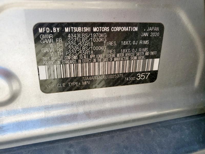 JA4AR3AU6LU025375 - 2020 MITSUBISHI OUTLANDER ES SILVER photo 13