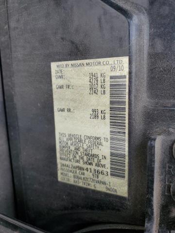 1N4AL2AP9BN413663 - 2011 NISSAN ALTIMA BASE Schwarz Foto 12