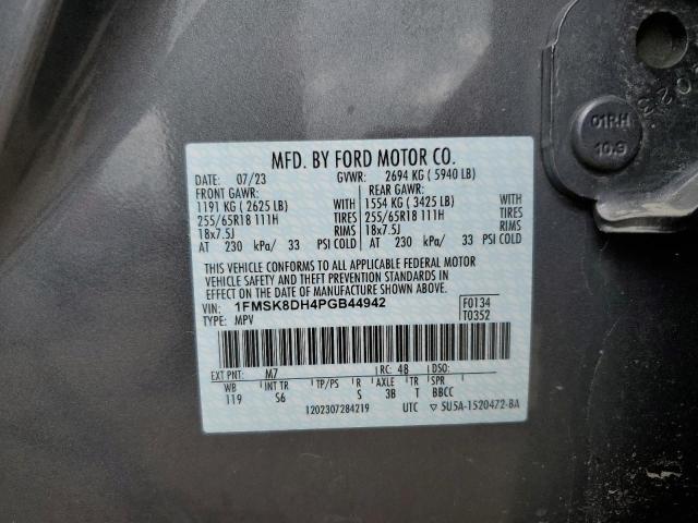 1FMSK8DH4PGB44942 - 2023 FORD EXPLORER XLT Boz foto 13