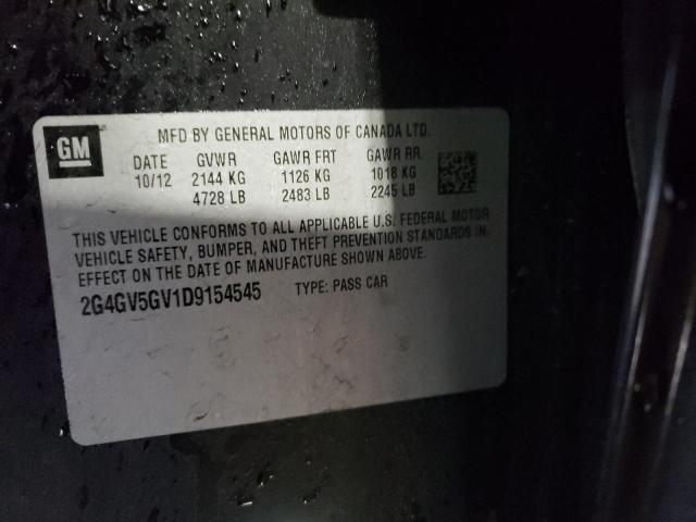 2G4GV5GV1D9154545 - 2013 BUICK REGAL GS Қара фото 12