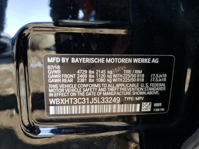 WBXHT3C31J5L33249 - 2018 BMW X1 XDRIVE28I BLACK photo 13