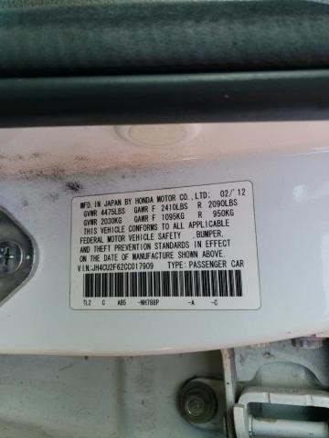 JH4CU2F62CC017909 - 2012 ACURA TSX TECH WHITE photo 12