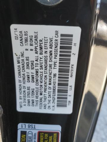 2HGFG3B80EH511786 - 2014 HONDA CIVIC EX BLACK photo 12