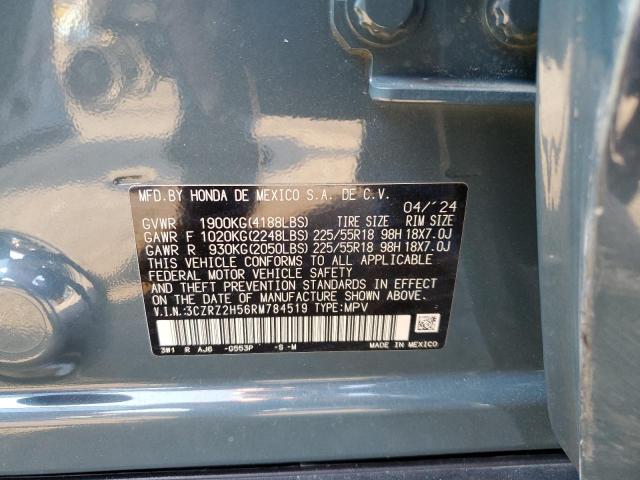 3CZRZ2H56RM784519 - 2024 HONDA HR-V SPORT BLUE photo 12