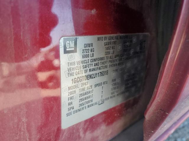 1GCGTDEN2J1176318 - 2018 CHEVROLET COLORADO Z71 MAROON photo 12