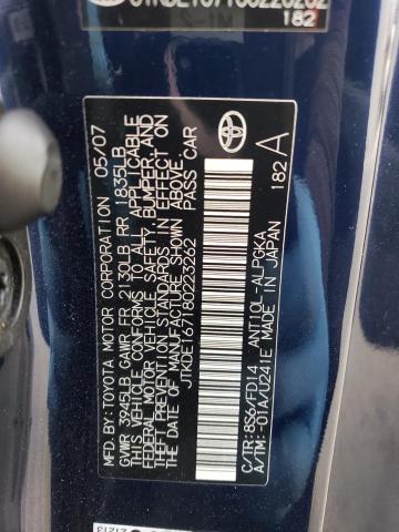 JTKDE167180223262 - 2008 TOYOTA SCION TC 蓝色 照片 12