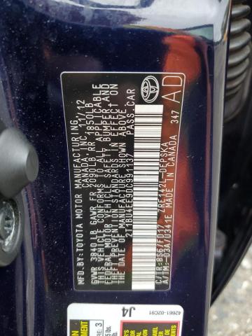 2T1BU4EE9DC991137 - 2013 TOYOTA COROLLA BASE Mavi foto 13