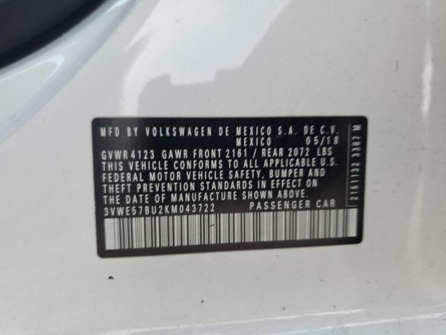 3VWE57BU2KM043722 - 2019 VOLKSWAGEN JETTA SEL თეთრი ფოტო 13