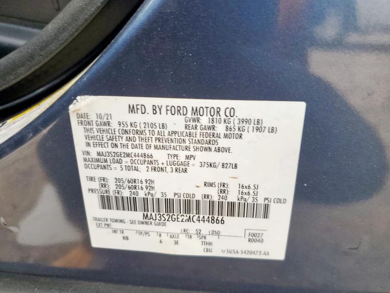 MAJ3S2GE2MC444866 - 2021 FORD ECOSPORT SE Azul foto 14