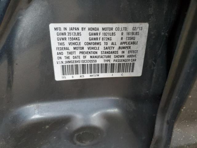 JHMGE8H51DC030559 - 2013 HONDA FIT SPORT CHARCOAL photo 13