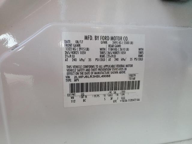 2LMPJ6LR3HBL49088 - 2017 LINCOLN MKX RESERVE Սպիտակ լուսանկար 14