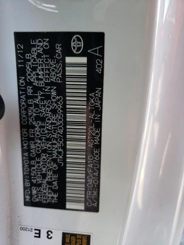 JTKJF5C74D3059963 - 2013 TOYOTA SCION TC 白色 照片 13