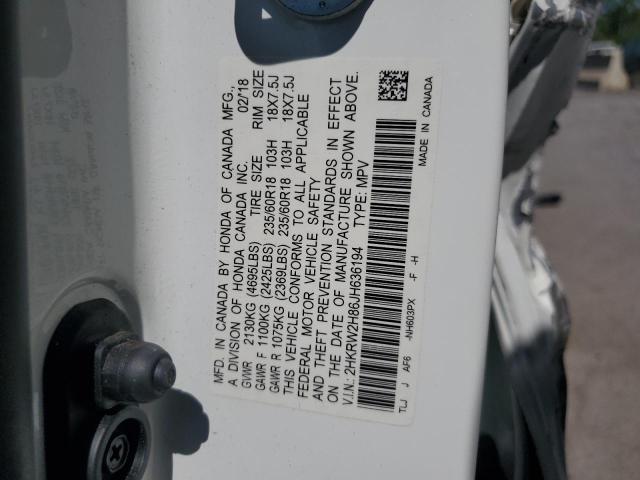2HKRW2H86JH636194 - 2018 HONDA CR-V EXL 白色 照片 14