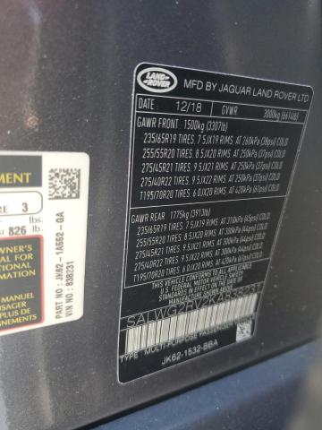 SALWG2RV2KA838231 - 2019 LAND ROVER RANGE ROVE SE WHITE photo 13