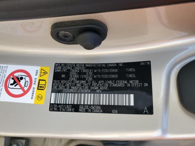 2T2ZZMCA7JC102858 - 2018 LEXUS RX 350 BASE 棕色 照片 13