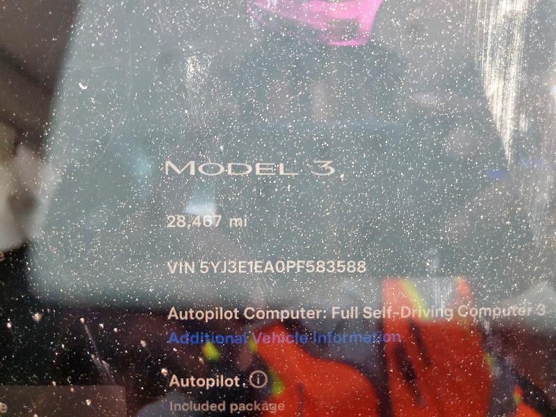 5YJ3E1EA0PF583588 - 2023 TESLA MODEL 3 თეთრი ფოტო 17