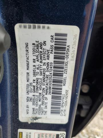 1NXBR32E05Z472459 - 2005 TOYOTA COROLLA CE 蓝色 照片 13