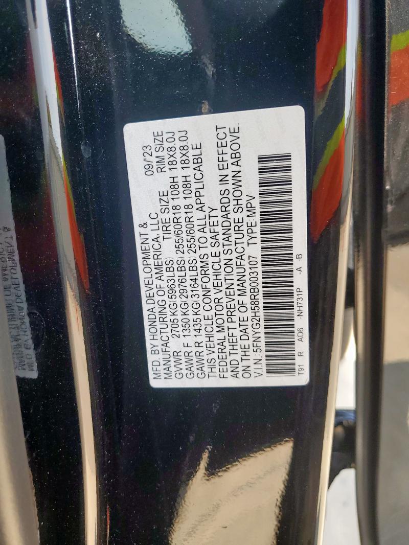 5FNYG2H58RB003107 - 2024 HONDA PILOT EXL BLACK photo 14