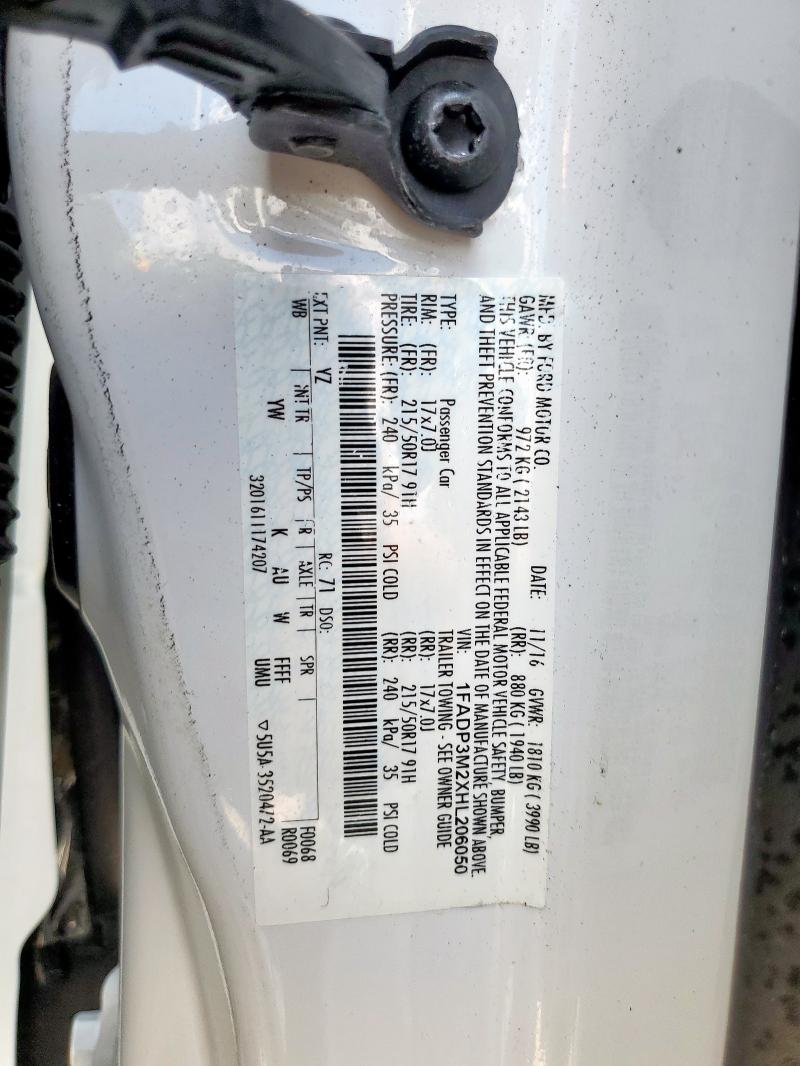 1FADP3M2XHL206050 - 2017 FORD FOCUS SEL თეთრი ფოტო 14