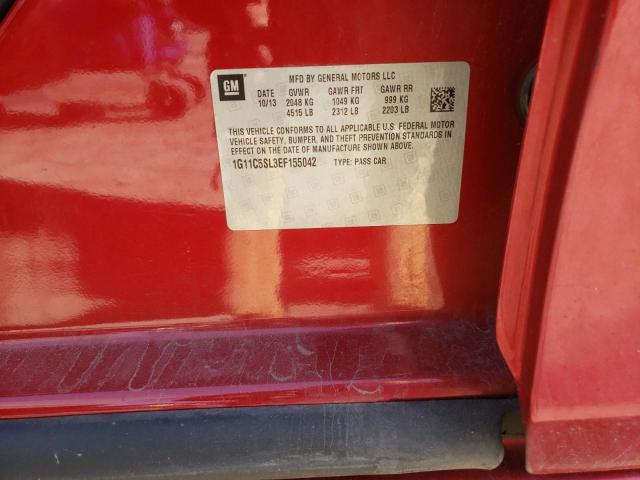 1G11C5SL3EF155042 - 2014 CHEVROLET MALIBU 1LT 红色 照片 12