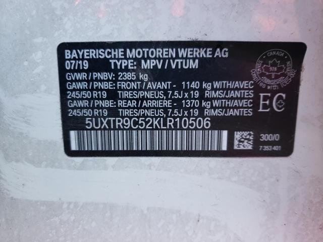 5UXTR9C52KLR10506 - 2019 BMW X3 XDRIVE30I Ağ foto 13