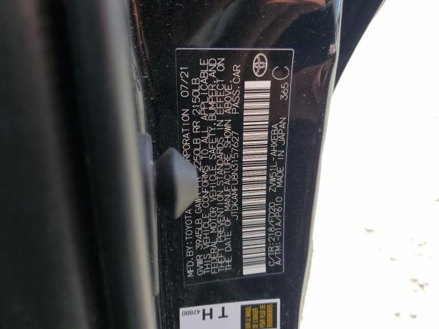 JTDKAMFU8N3157627 - 2022 TOYOTA PRIUS NIGHT SHADE Чорний фото 12