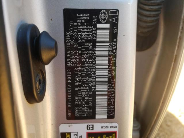 2T1KU4EE8AC451256 - 2010 TOYOTA MATRIX 银色 照片 13