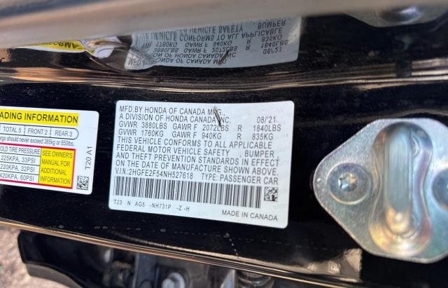 2HGFE2F54NH527618 - 2022 HOND CIVIC SPORT 黑色 照片 10